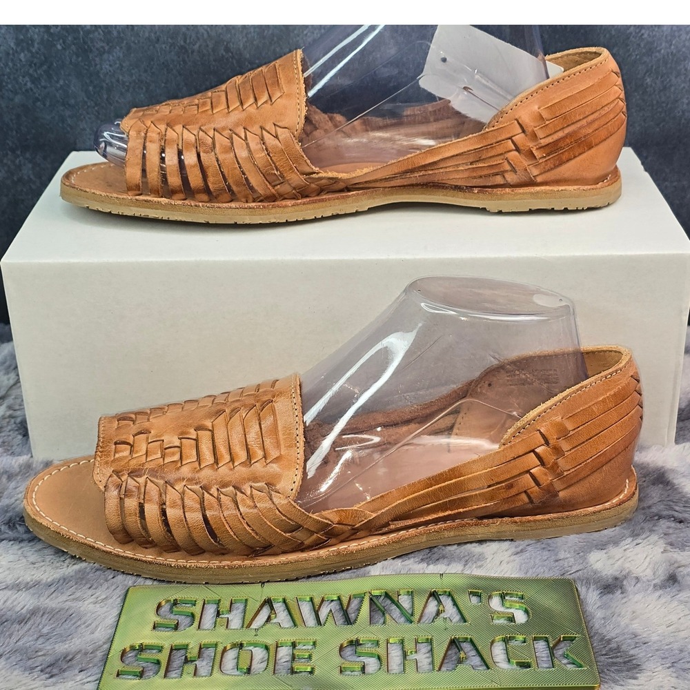 NWT Sbicca Jared Huarache Sandals Tan Woven Leather Women Size 9